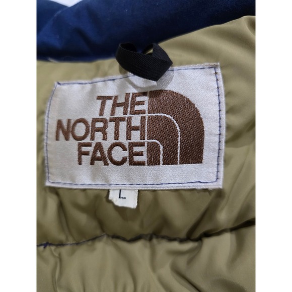 The North Face Vintage Brown Label Goose Down Nuptse Style Blue Puffer Vest 70's - Picture 3 of 16